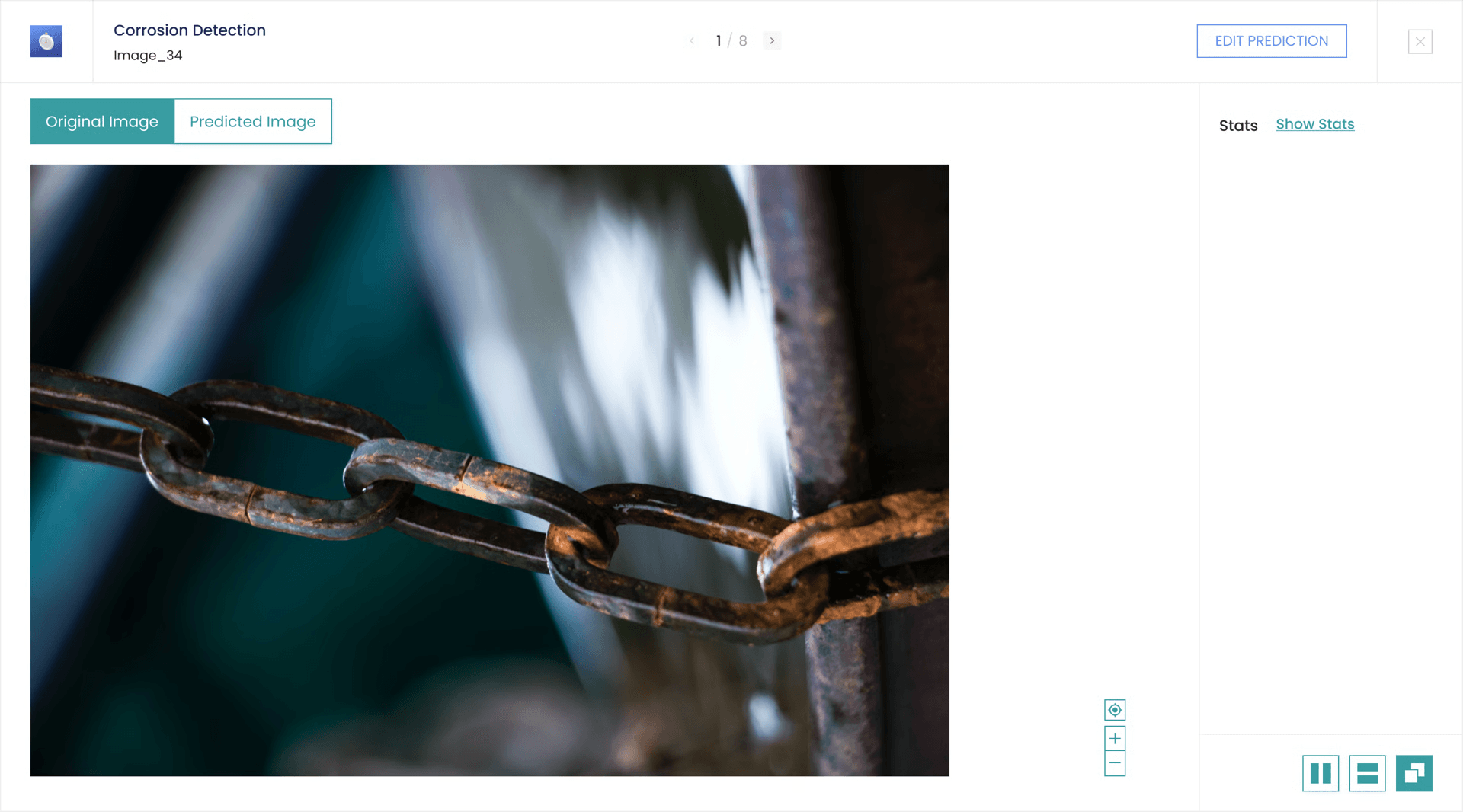 Individual image viewer with zoom controls