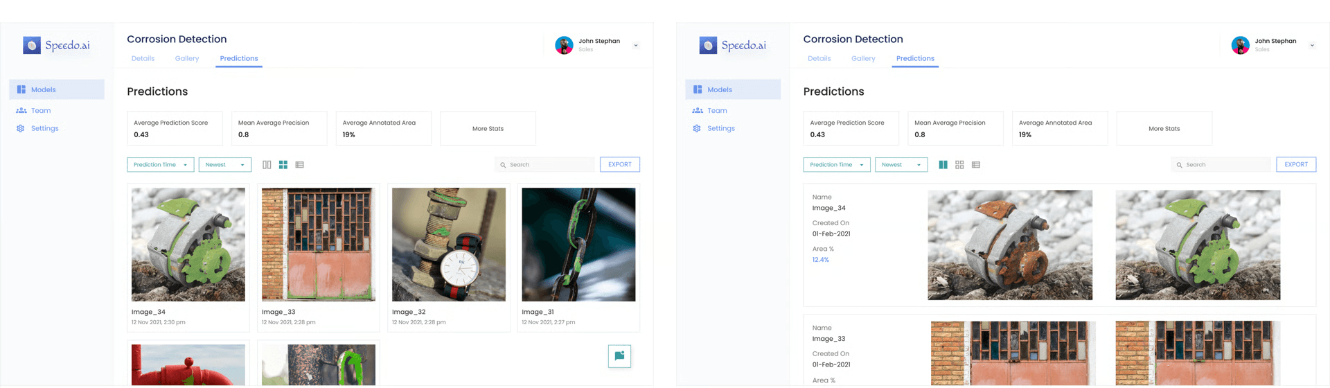 High fidelity prediction grid and dual comparison views